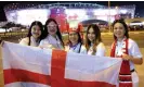  ?? Photograph: Tom Jenkins/The Guardian ?? A group of England supporters from Thailand outside the Ahmad bin Ali Stadium before the match against Wales.