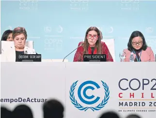  ?? EFE ?? La ministra de Medio Ambiente de Chile y presidenta de COP25, Carolina Schmidt, cerró la cumbre.