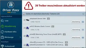 ??  ?? Jetzt wird es Zeit für eine Systemaktu­alisierung. Driver Easy hat fast 30 alte Treiber entdeckt.