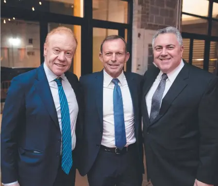  ?? Picture: NICK KLEIN ?? Anthony Pratt and Tony Abbott with Joe Hockey in Washington