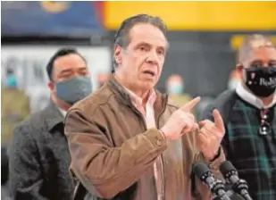  ?? REUTERS ?? El gobernador del estado de Nueva York, Andrew Cuomo