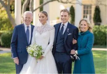  ?? ADAM SCHULTZ/THE WHITE HOUSE VIA GETTY IMAGES ?? President Joe Biden and first lady Jill Biden attend the wedding of Peter Neal and Naomi Biden Neal on Saturday on the South Lawn of the White House.