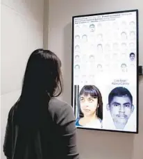  ?? RAFAEL LOZANO-HEMMER ?? BELOW LEFT: Rafael Lozano-hemmer will show “Level of Confidence,” a piece that attempts to match viewers’ faces with 43 kidnapped students.