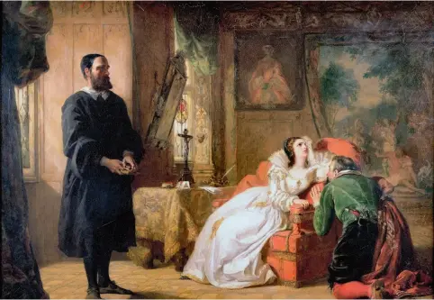  ??  ?? John Knox blâmant Marie, reine d'Écosse (1844), de William Powell Frith. À son retour en Écosse, la catholique Marie Stuart trouve un adversaire acharné en ce prêtre réformateu­r. En 1559, dans son Book of Common Order,
il a décrit une liturgie qui marque la rupture définitive avec celle de Rome.