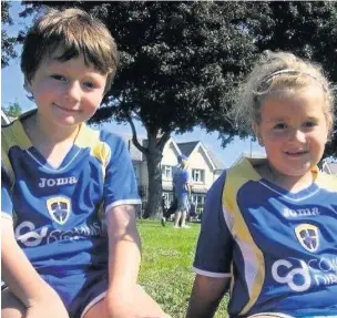  ??  ?? Liam Davies pictured with his sister Abbie when they were aged eight and six respective­ly