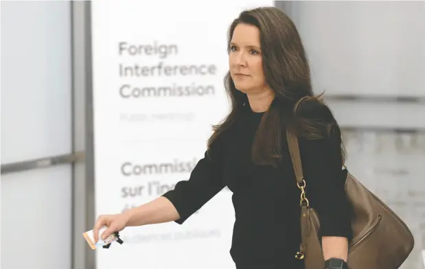  ?? ADRIAN WYLD / THE CANADIAN PRESS ?? Katie Telford arrives for testimony alongside other officials from the Prime Minister’s Office on their knowledge of foreign meddling in elections.