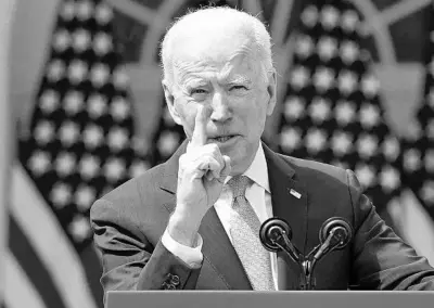  ?? ANDREW HARNIK/AP ?? President Joe Biden gestures as he speaks about gun violence prevention last week in the Rose Garden at the White House.