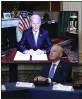  ?? SUSAN WALSH THE ASSOCIATED PRESS ?? Homeland Security Secretary Alejandro Mayorkas listens as President Joe Biden speaks virtually during the first meeting of the interagenc­y Task Force on Reproducti­ve Healthcare Access in Washington on Wednesday.