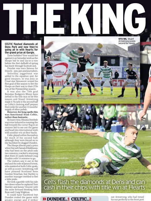  ??  ?? STU NIL Stuart Armstrong scores second for Hoops