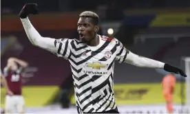  ??  ?? Paul Pogba celebrates after scoring Manchester United’s winner at Burnley this month. Photograph: Clive Brunskil/AP