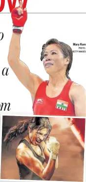  ?? PHOTO: GETTY IMAGES ?? Mary Kom Priyanka Chopra in a poster of the biopic on Mary Kom