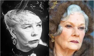  ??  ?? Two dour dames: Only West End royalty could do justice to frosty Russian emigre Natalia Dragomirof­f. Wendy Hiller played the imperious princess in the 1974 film, while Judi Dench adds her own Siberian chill