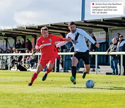  ?? ?? Action from the Northern League match between Ashington and Tow Law.
PIC: Ian Brodie