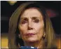  ?? THE ASSOCIATED PRESS ?? House Speaker Nancy Pelosi was nominated by Democrats on Wednesday to continue in her leadership role.