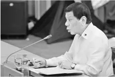  ??  ?? Duterte delivers his opening speech during the Asean-US 40th Anniversar­y Commemorat­ive Summit in Manila. — AFP photo