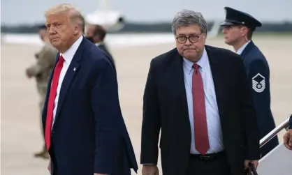  ?? ?? Donald Trump and William Barr at Andrews air force base in September 2020. Photograph: Evan Vucci/AP