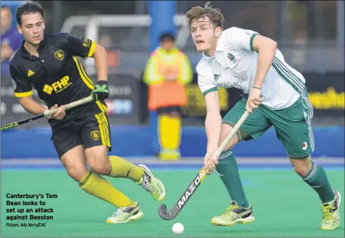  ?? Picture: Ady Kerry/chc ?? Canterbury’s Tom Bean looks to set up an attack against Beeston