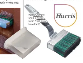  ??  ?? Harris Ultimate Shed & Fence Swan Neck brush, from £12.91