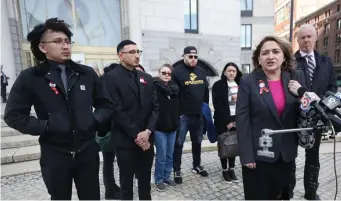  ?? ?? BEEN WAITING: Apolonia Martinez, mother of Daniel Martinez, speaks outside court.