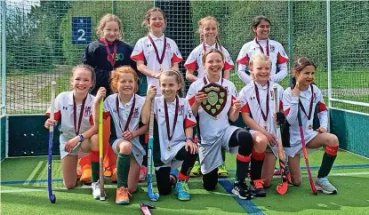  ?? ?? The Westbury Girls Under-10 hockey team after winning the EH West Regional U10 Girls Championsh­ip