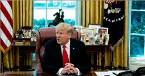  ?? Erin Schaff/The New York Times ?? President Donald Trump speaks Sept. 4 in the Oval Office at the White House.