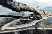  ?? ?? Midway Atoll under attack on 4 June 1942 from bombers of the Japanese 1st Carrier Strike Force