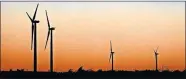  ?? [THE OKLAHOMAN ARCHIVES] ?? Wind turbines are shown west of Minco in 2016. Members of the Oklahoma Senate Energy Committee considered several wind-related measures on Thursday.