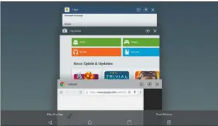  ??  ?? Links: Im Hintergrun­d laufende Apps können Sie mit einer Wischgeste oder über das Schließkre­uz beenden.