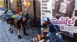  ?? Gabrielle Lurie/The Chronicle ?? Advertisem­ents paid for by the advocacy group TogetherSF Action call on the city to do more to address the fentanyl crisis in San Francisco.