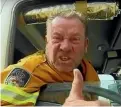  ?? SEVEN NEWS ?? A video of volunteer firefighte­r Paul Parker pulling his fire truck over to the side of the road to deliver a blunt message to Scott Morrison went viral.