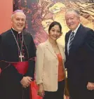  ??  ?? Apostolic Nuncio Gabriele Caccia with Lulu and Pepe Rodriguez.