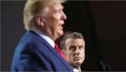  ??  ?? Donald Trump et Emmanuel Macron lors d’une conférence de presse du G7, à Biarritz, en août 2019.