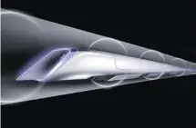  ?? THE ASSOCIATED PRESS/TESLA MOTORS ?? This image released by Tesla Motors is a conceptual design rendering of the Hyperloop passenger transport capsule.