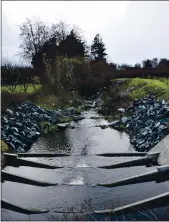  ?? MARY BULLWINKEL — FOR THE TIMES-STANDARD ?? This habitat improvemen­t project on Rohner Creek in Fortuna, Ohere the creek floos under 12th Street, has provided salmon Oith access to higher reaches of the stream.