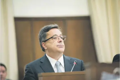  ?? Picture: AFP ?? ON THE SPOT. Former Steinhoff CEO Markus Jooste gives testimony yesterday about the massive drop of value of the multinatio­nal company.