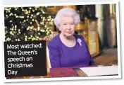  ??  ?? Most watched: The Queen’s speech on Christmas Day