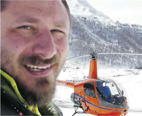  ?? Sergey Ananov / Fac ebok / the cana dian Press ?? Russian pilot Sergey Ananov survived a crash of his small helicopter into frigid Canadian Arctic waters
by scrambling into a life raft and then spending more than 30 hours on an ice floe awaiting rescue.