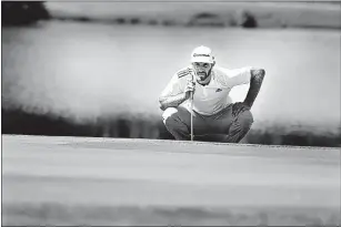  ?? PHOTOS BY NIKKI BOERTMAN/THE COMMERCIAL APPEAL ?? Dustin Johnson is four shots off the lead after Friday’s 69. “I’m playing a lot better than my score,” he said. “Making bogey and double bogey my last two holes from the middle of the fairway was not a very good finish.”