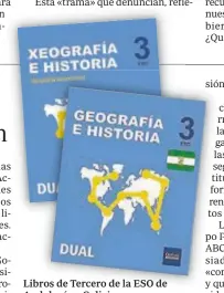  ??  ?? Libros de Tercero de la ESO de Andalucía y Galicia