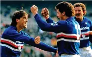  ?? ?? Team-mates: Souness with Vialli and Mancini