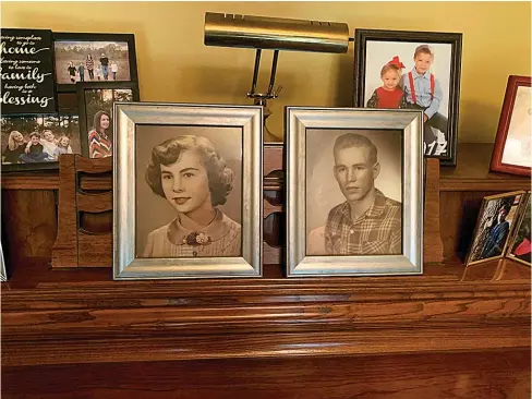  ?? Staff photo by Lori Dunn ?? High school photos of Patricia and Jimmy Graves are displayed in the home they shared.