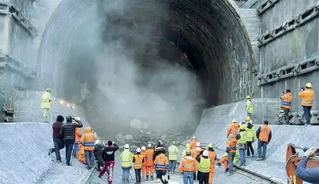  ??  ?? Diaframma Un’immagine di lavori per la costruzion­e di un tunnel da parte di Cmc. In Svezia si è appena aggiudicat­o un appalto da 400 milioni