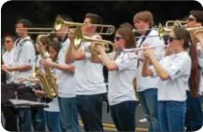  ??  ?? The Council Rock High School South Marching Band got the parade off to a musical start.