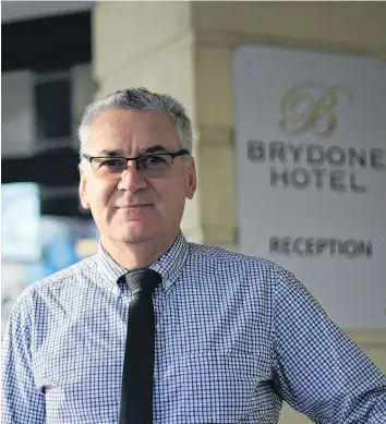  ?? PHOTO: HAMISH MACLEAN ?? On the job . . . In hospitalit­y, the most challengin­g thing is to manage staff and their expectatio­ns, Brydone Hotel manager Paul Healey, of Oamaru, says.