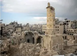  ?? ?? Bilden från den 5 januari visar al-omari-moskén i staden Gaza som skadats svårt i kriget mellan Israel och Hamas.