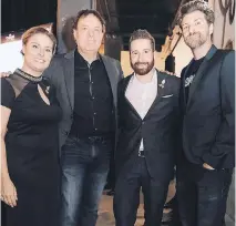  ??  ?? Star power: Young Ambassador, TC Media’s Isabelle Laramée, humorist Bruno Landry, WSOP champion and event spokespers­on Jonathan Duhamel and humorist Jean-Thomas Jobin gear up for a great night at the Casino contre le cancer benefit.