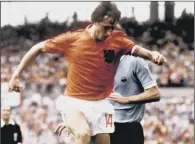  ?? PICTURE: PA ?? LEGEND OF THE GAME: Johan Cruyff playing for Hiolland against Uruguay in the 1974 World Cup in West Germany.