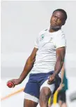  ??  ?? South African bowler Kagiso Rabada warms up.