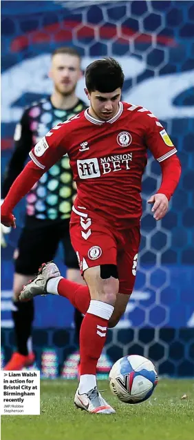  ?? JMP/Robbie Stephenson ?? Liam Walsh in action for Bristol City at Birmingham recently
