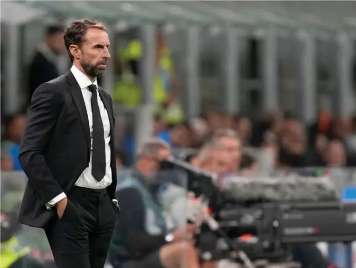  ?? FOTO: ANTONIO CALANNI/AP-TT ?? ■ Englands förbundska­pten Gareth Southgate har mycket att fundera på inför VM i Qatar.